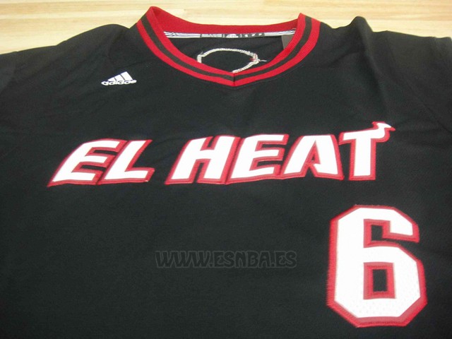 Camiseta Noches Enebea Miami Heat Lebron James #6 Negro